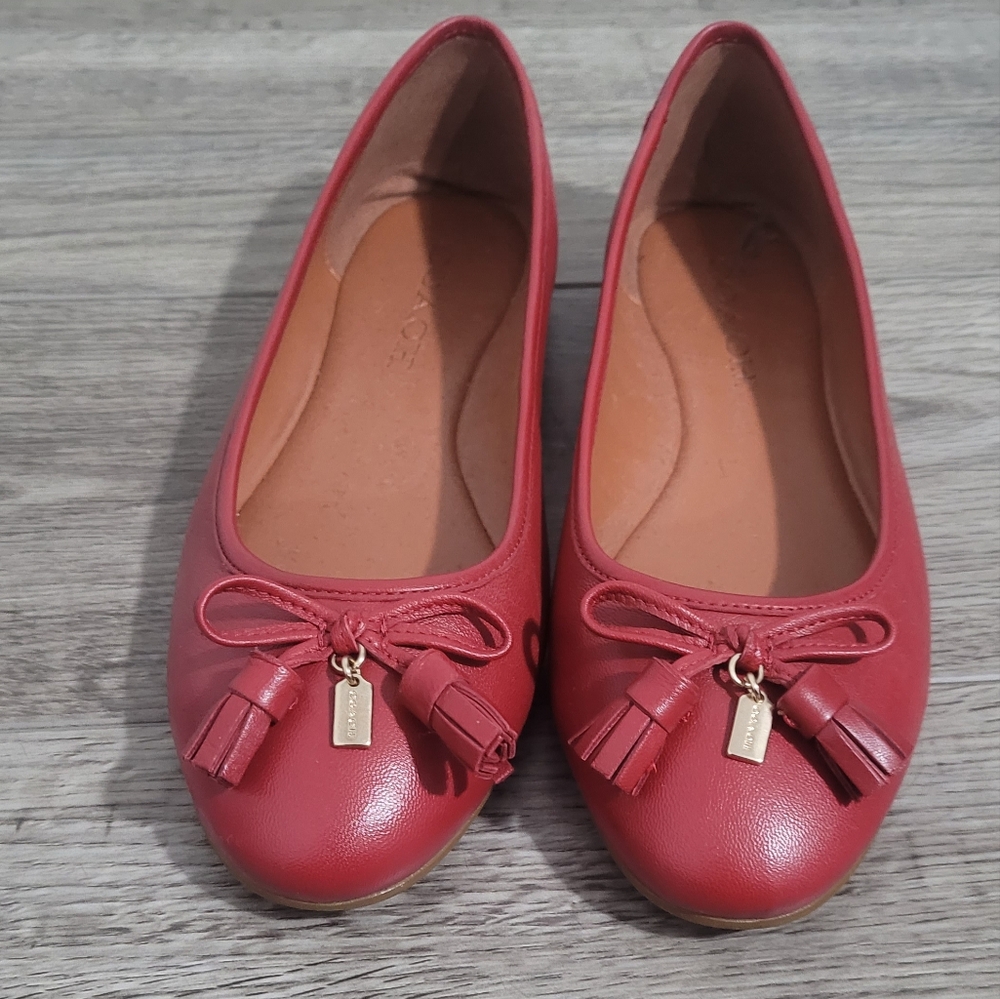 Leather Red Ballet Flats
